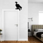 Balık Tutan Kedi Kapı Üstü Metal Aksesuar - Artello Decor - 2mm Çelik - Görsel 3