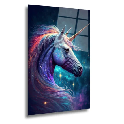 Cam Tablo - Galaktik Kozmik Unicorn Tasarımı | Artello Decor