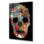 Artello Decor Doodle Karakterler Cam Tablo - Rengarenk Modern İllüstrasyon - Görsel 2