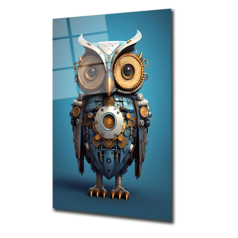 Home Main 21 DikeySag Steampunk Baykus Cam Tablo Home Main