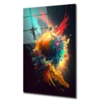 Artello Decor Kozmik Renk Patlaması Cam Tablo - Modern Soyut Nebula Tasarımı - Görsel 2