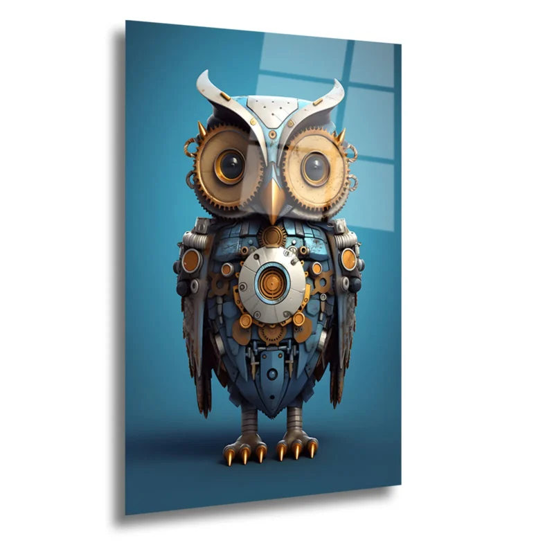 Home Main 20 DikeySol Steampunk Baykus Cam Tablo Home Main