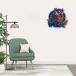 Geometrik Baykuş Metal Duvar Dekoru - Modern İllüstrasyon Seri