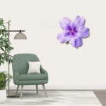 Mor Hibiskus Çiçeği Metal Duvar Dekoru - Artello Decor Modern Floral Seri