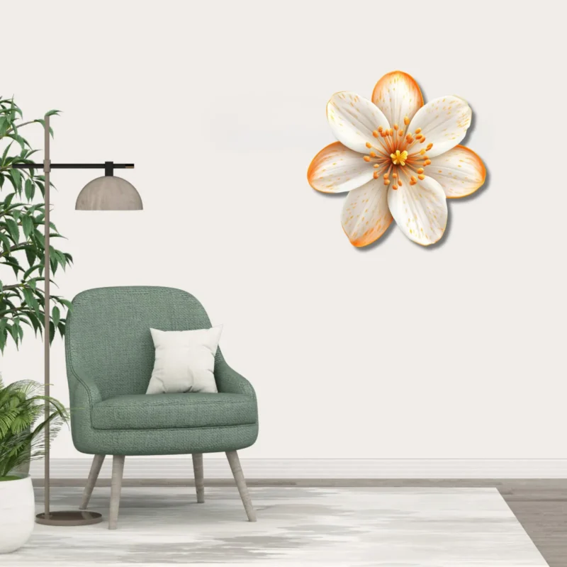 Home Main 26 1 Turuncu Gerbera Cicegi Metal Duvar Dekoru Home Main